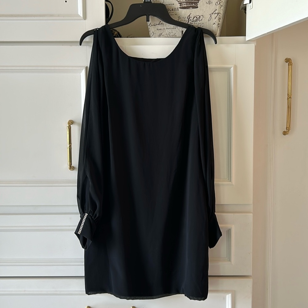 Black dress with diamond gems on cuffs